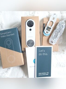 NWT SimpliSafe Pro Video Doorbell Camera WiFi Wired 1080p SimpliCam SSDB3 White
